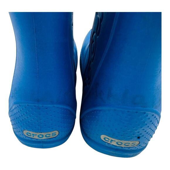 Crocs Big Kids' Handle It Rubber Rain Boots Pull On 12803 Unisex Size J3 Blue - Picture 5 of 9